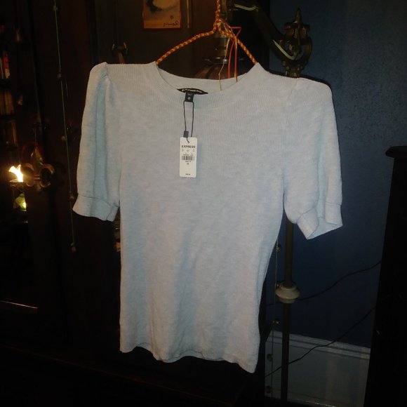 Express Crew Neck Puff Sleeve Sweater - Picture 2 of 4